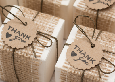 wedding favor gift boxes that say thank you