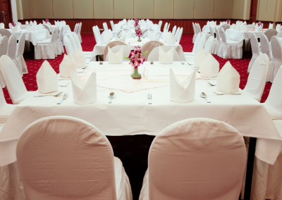 conference room with square tables